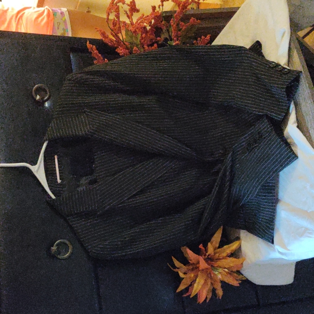Black Pin stripe Pant Suit. The Limited. Jacket size 12 Pants size 10